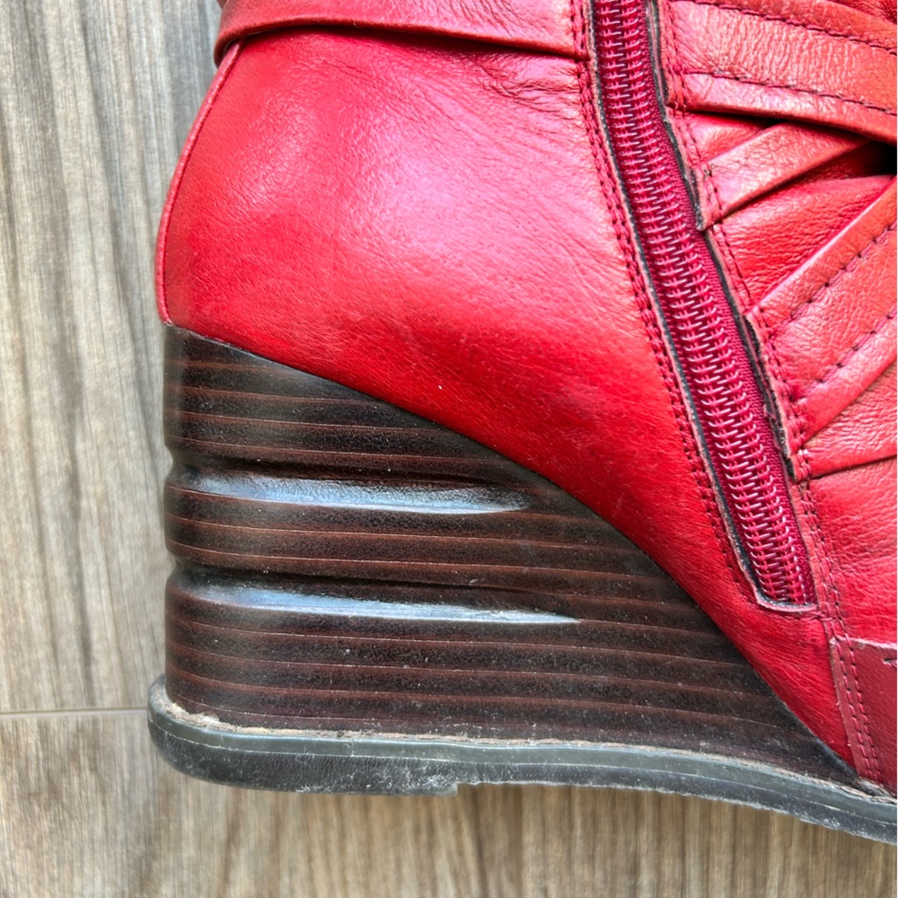 Miz Mooz Red Heeled Boots - Picture 6 of 12